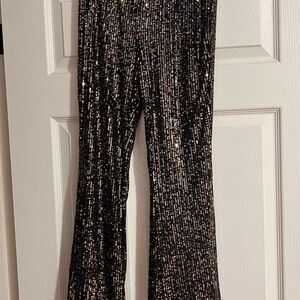 Dark Sequin Party Pants